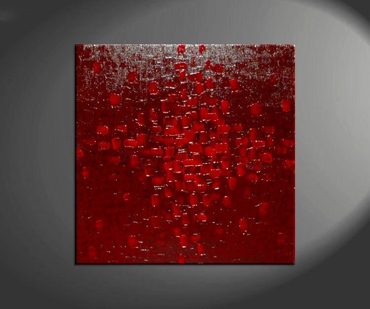 CUSTOM Bold Red Textured Modern Abstract Painting Urban