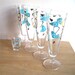 Amoeba Aqua Gold Boomerang Four Vintage Pilsner Glasses Federal