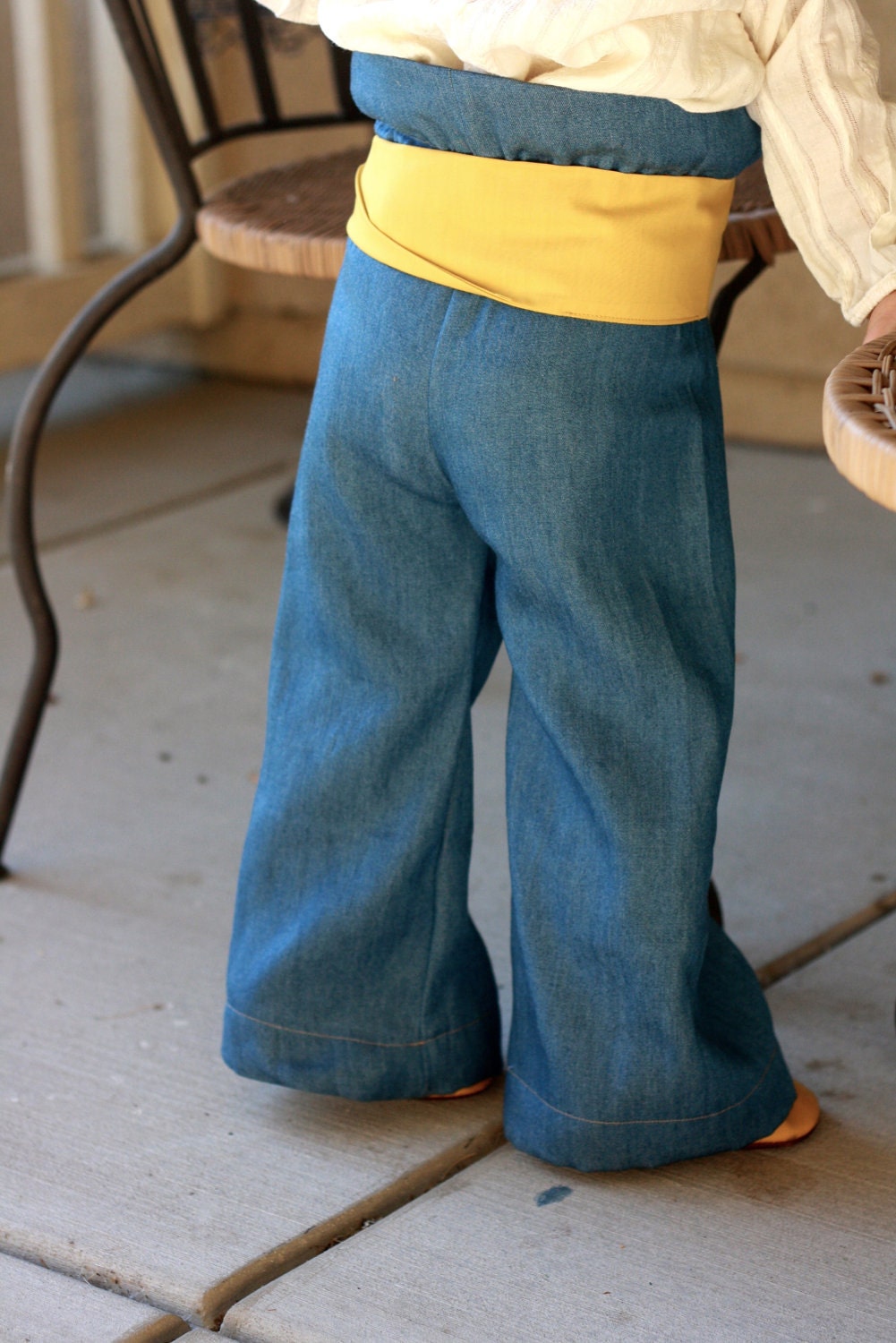 mustard yellow paper bag pants