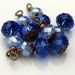 6 Piece Royal Blue and Pearlized Baby Blue AB Bead Dangle Charm Drop Set