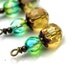 Bead Dangle Drop Charm Set in Golden Yellow and Green Turquoise Czech - 4 Pieces