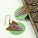 Boho Earrings Mint Green Lavender Brass Patina Mixed Metal Southwest Boho Jewelry