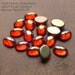12 Vintage Glass Cabochons - 13x18mm Hyazinth Orange AB