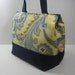 Insulated Lunch Bag Purse - Wispy Yellow and Blue