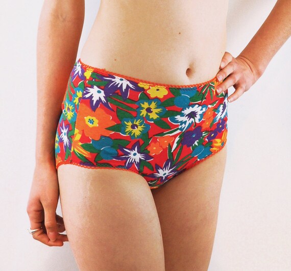 Bright colored tropical print panties lingerie