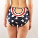 Panties with stars and stripes rosette open back lingerie