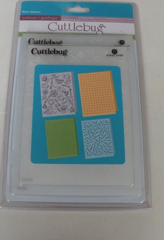 Provo Craft CuttleBug Embossing Folder Set of 4 Retro Kitchen