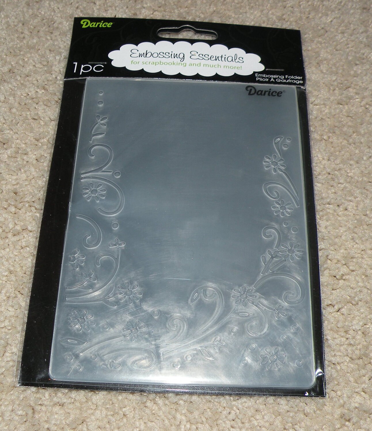 Darice Embossing Essentials Embossing Folder Floral Border