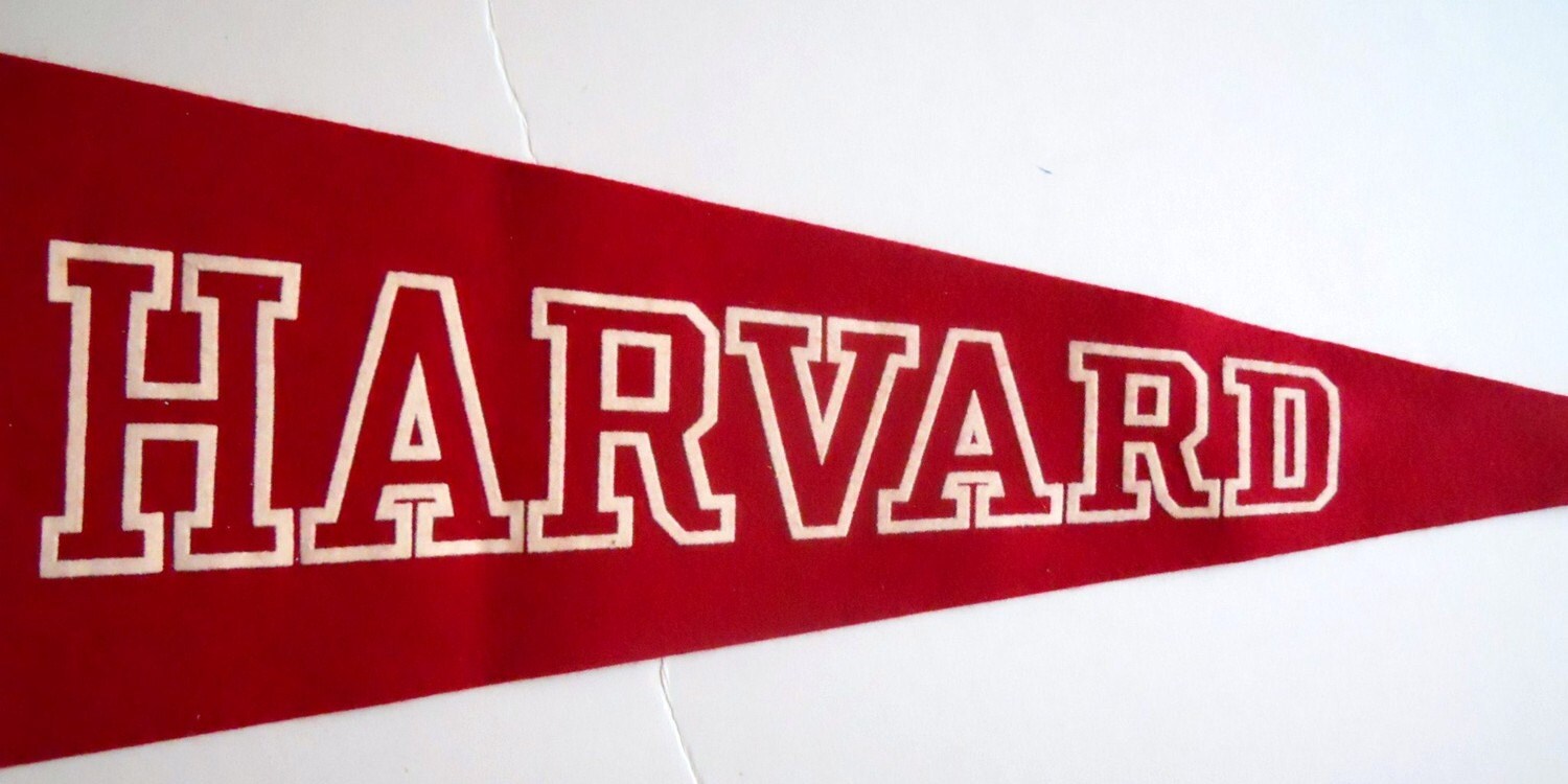 Vintage Harvard Pennant by livingstonandporter on Etsy