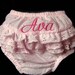 Ruffled Pink Eyelet Diaper Cover Bloomer with Embroidered Monogram