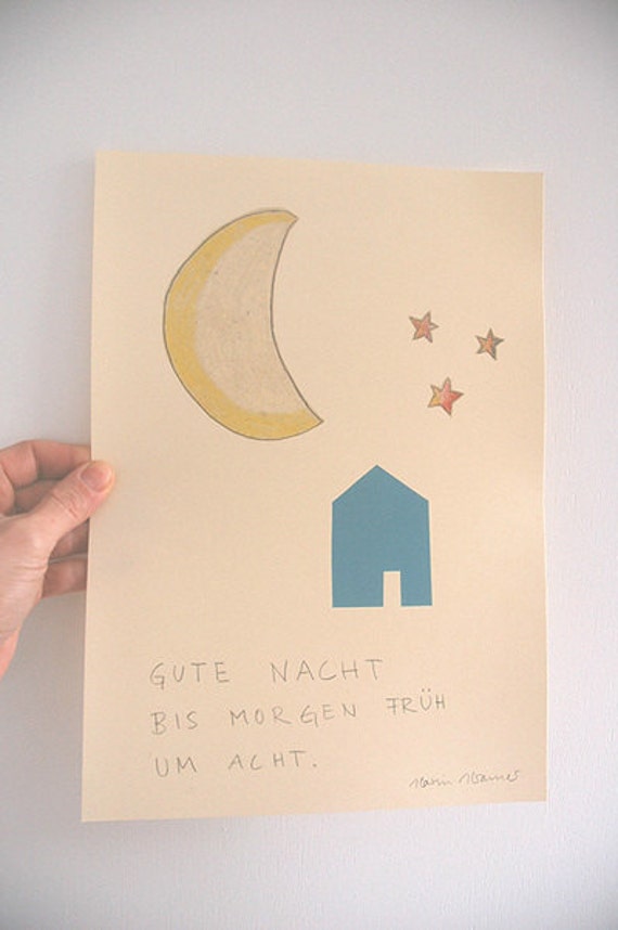 Items similar to Gute Nacht bis morgen früh um acht on Etsy