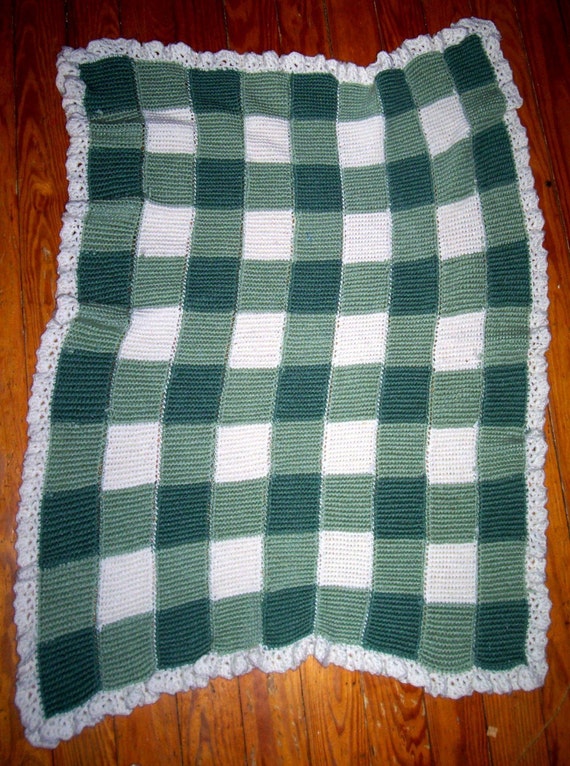 Gingham Afghan Crochet Pattern