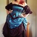Reserved Steampunk Gown Corseted Top and Bustle Skirt in Teal- READY to Ship Large