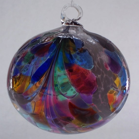 Blown Glass mosaic witch ball 6 inches FREE SHIPPING by Oberini