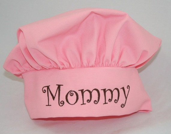 Personalized Womens Pink Chef Hat Monogrammed