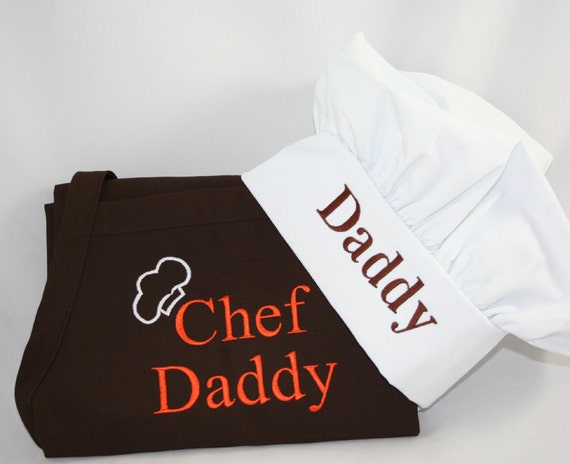 Men's Chef Hat and Apron Set Personalized