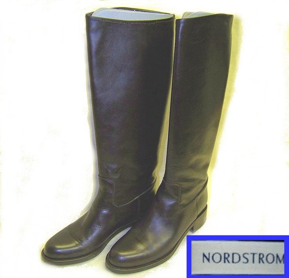 Riding Boots Nordstrom black Italian leather 7A by pinehaven2