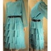 Chiffon dress baby blue 70s vintage goddess medium Miss Elliette