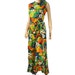 vintage Liberty Hawaiian maxi dress with wrap ruffled skirt med