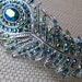 Peacock Emerald Green Crystal Hair Clip Feather Fashion
