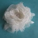 Ivory Organza and Tulle Feather Rose Hair Clip A222 - bridal feather hair accessory