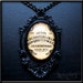 Made to Order- OUIJA Noir Necklace, Ouija Board Game Necklace, Black Cabochon Pendant