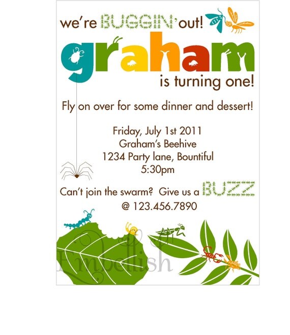 PRINTABLE DIGITAL FILE Bug Party Printables Il_570xn