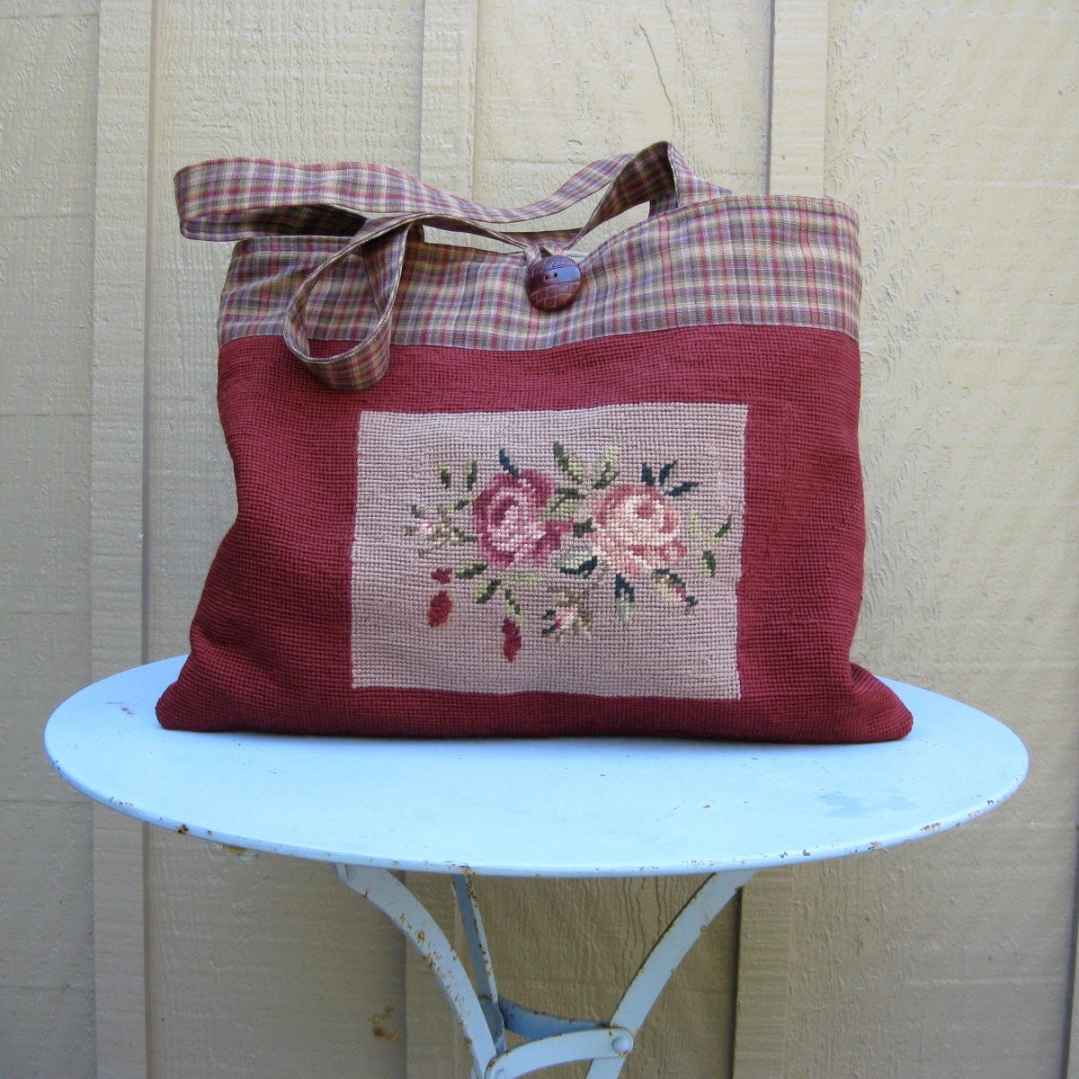 Vintage Needlepoint Tote Bag
