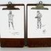 vintage wood clipboards - dark brown - heavy duty - industrial wall display - set of 2