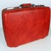 vintage American Escort red suitcase with combination lock - 1960s