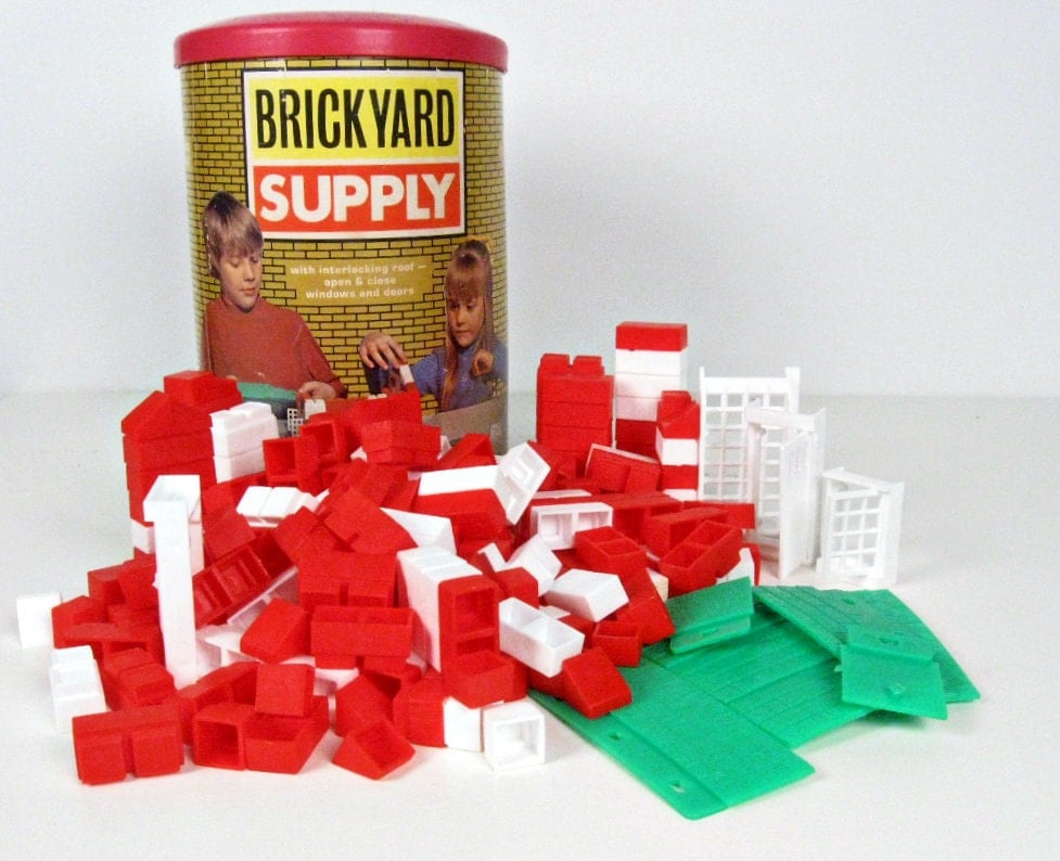 vintage M-I Toys Brickyard Supply building bricks 1970s