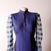 Vintage 1940's Blue Rayon Crepe Lace Sleeve Dress Small