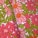 Vintage Reclaimed Crazy Orange and Pink Daisy Print - Full Size Flat Sheet - Never Used - Flower Power Bright