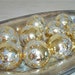 sparkly silver and gold Christmas ornaments - vintage rauch glitter glass balls - shabby cottage chic - ornate hollywood regency