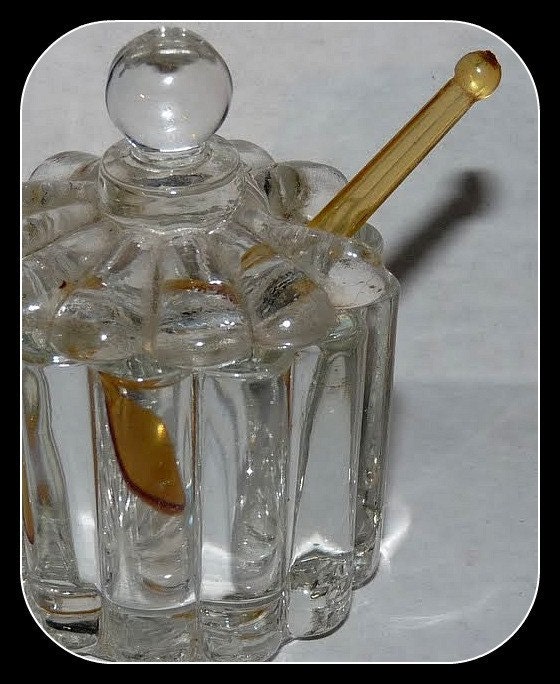 Delicate Vintage Glass Salt Cellar with by whiskeyandwhitelinen