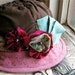 Brown Raspberry Cloche Hat vintage style recycled tee shirt cotton and velvet flowers