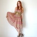 Vintage Pink GAUZY GYPSY Drawstring Skirt Dress S M L