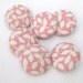 6 Pink and White Leaf Print Covered Buttons 7/8 inch