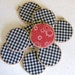 Embroidery Hoop Wall Art Black Gingham with Red Set of 9