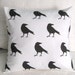 FREE SHIPPING Raven Black and White Pillow Cover