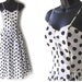 80s Polka Dot White and Black Sundress M