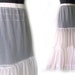 60s 70s White Sheer Nylon Tea Length Petticoat Skirt M L