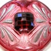 Art Nouveau Dragonfly button, XL Czech Glass in pinks, 42mm.