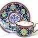 Persian Espresso Cup & Saucer, Enamel over copper demitasse.