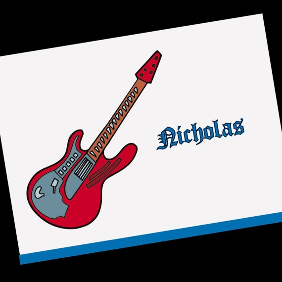 thank you letter guitar personalized guitar note cards thank you cards by thank you letter guitar personalized guitar note cards thank you cards by