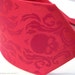 Mens Damask necktie, red damask necktie red skull print