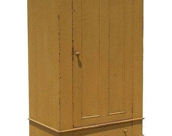 Primitive wardrobe armoire tv cupboard cabinet entertainment center painted colonial country reproduction furniture