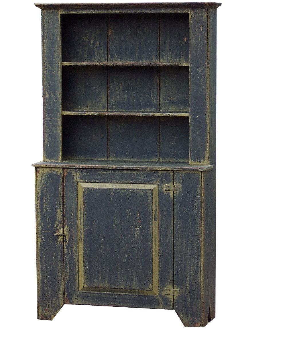 Rustic hutch primitive cabinet step back cupboard painted 