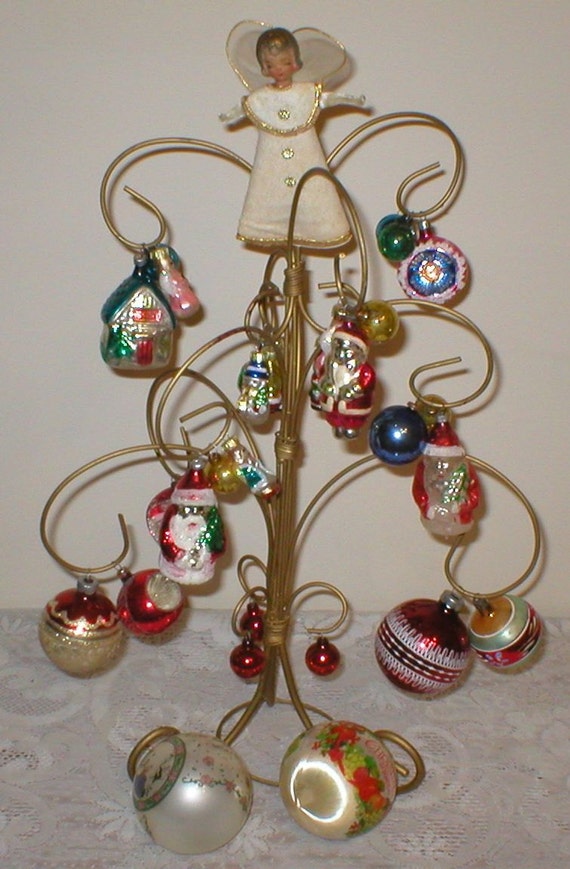 Rare Metal Christmas Tree Ornament Display Holder by vintagegifts