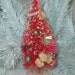 Bottle Brush Tree Vintage Pink Flocked Christmas Tree Mercury Glass Ornaments Putz